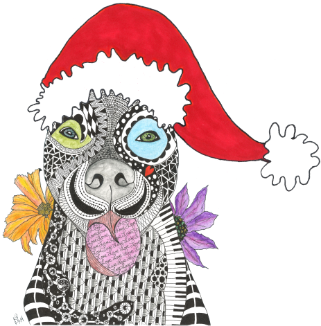 Mugsy The Pit Bull In A Christmas Hay - Pitbull Gruß-karte (sie Können Besonders Grußkarte (489x480), Png Download