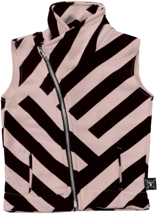 Nununu Striped Diagonal Vest - Vest (960x720), Png Download