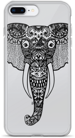 Elephant Zentangle Iphone Case - Malen & Basteln. Riesen Tierkopf Elefant (600x600), Png Download
