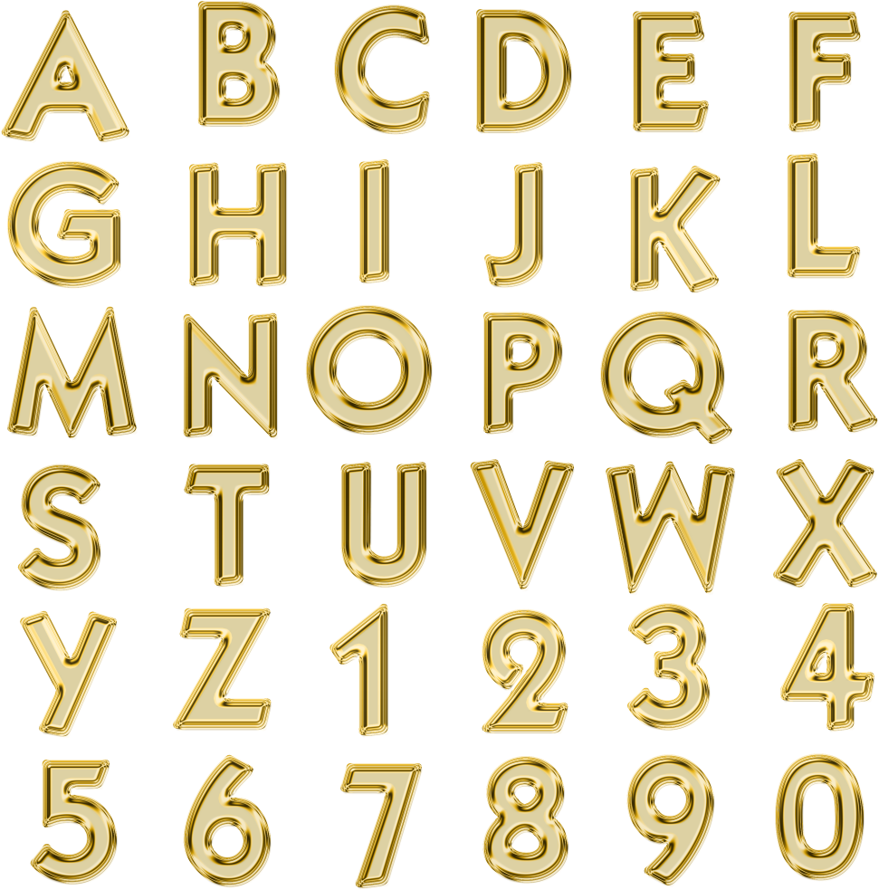 Letras Color Oro Png (989x989), Png Download