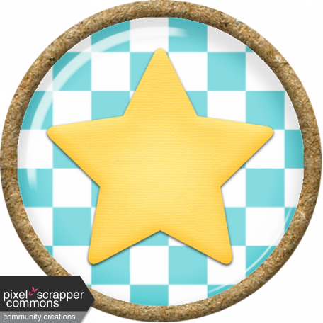 Circus Star Button - Digital Scrapbooking (456x456), Png Download