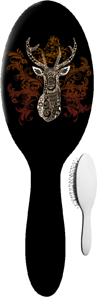 Deer Zentangle Style Hair Brushes - Reindeer (1024x1024), Png Download