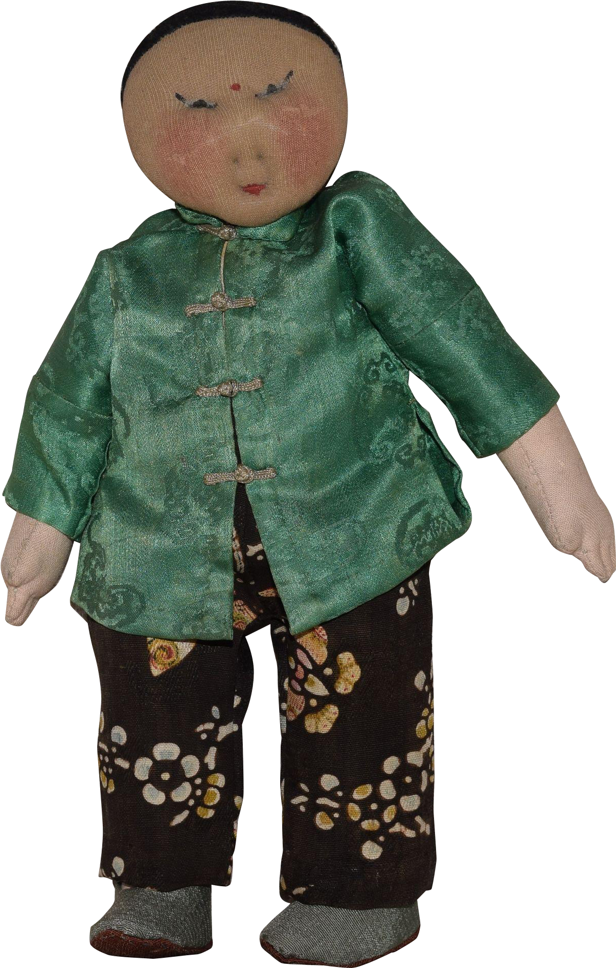 Vintage Cloth Chinese Doll With Needle Sculpted Face - Doll (1893x1893), Png Download
