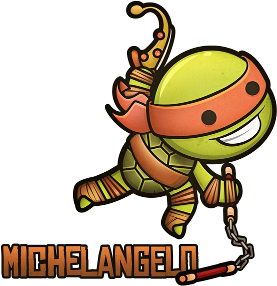 Ninja Turtles Clipart Michelangelo - Michelangelo Ninja Turtle Kawaii (600x600), Png Download