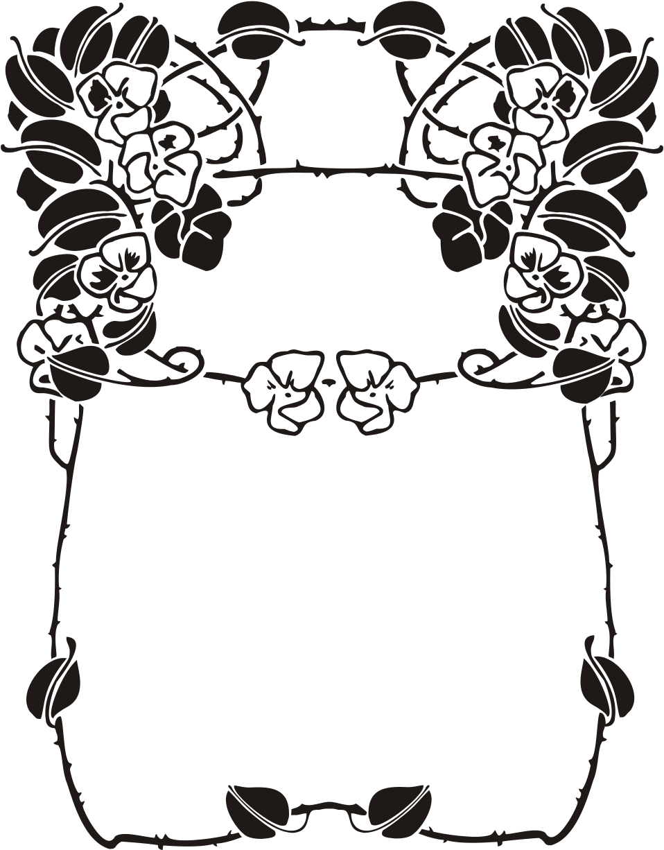 Open - Jugend Art Nouveau Border (1000x1281), Png Download
