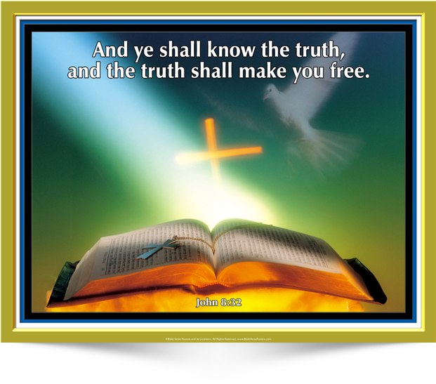 And Ye Shall Know The Truth - Bible And Cross (650x670), Png Download