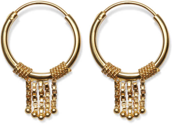 Tassel Earrings - Gold Tassel Earrings (610x610), Png Download