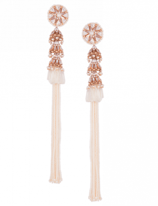 Heritage Pearl Tassel Earrings - Earring (540x701), Png Download