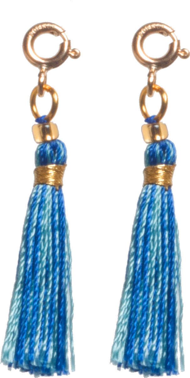 Pair Of Gold Tassels - Earrings (3217x1490), Png Download