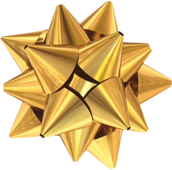 Download Golden Bow Gold Christmas Present Bow Transparent PNG