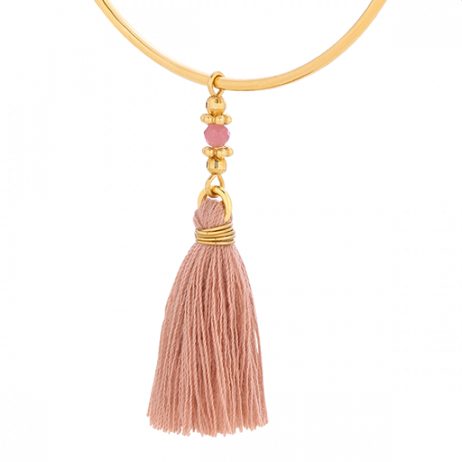 Hoop Earrings With Pink Tassels - Steel Art Ohrringe Ho23102 Roségold/silber (650x650), Png Download