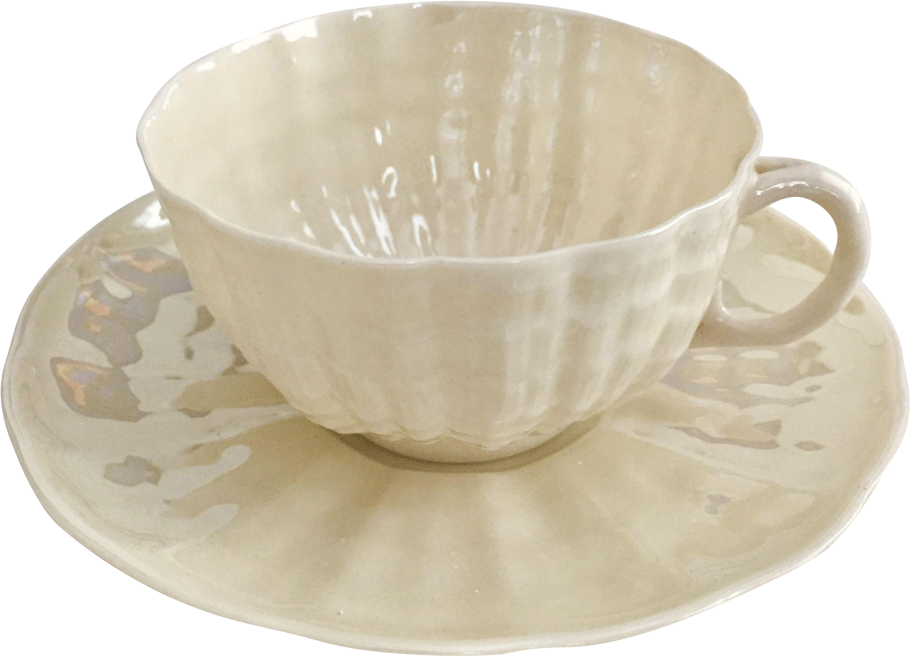Vintage Beautiful Belleek Teacup And Saucer In The - Teacup (1861x1861), Png Download