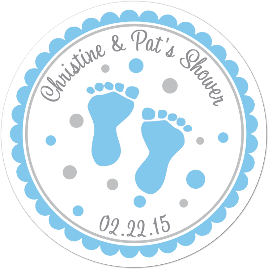 Baby Feet Personalized Sticker Baby Shower Stickers - Baby Feet Clip Art (1000x1000), Png Download