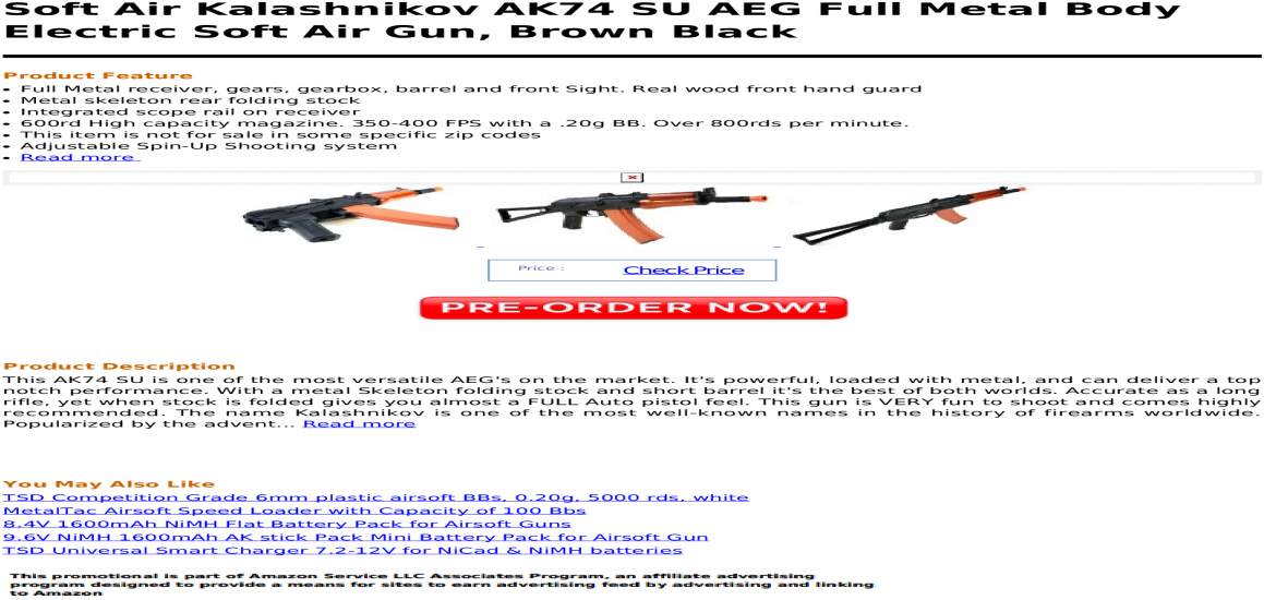 Soft Air Kalashnikov Ak74 Su Aeg Full Metal Body Electric - Firearm (1200x630), Png Download
