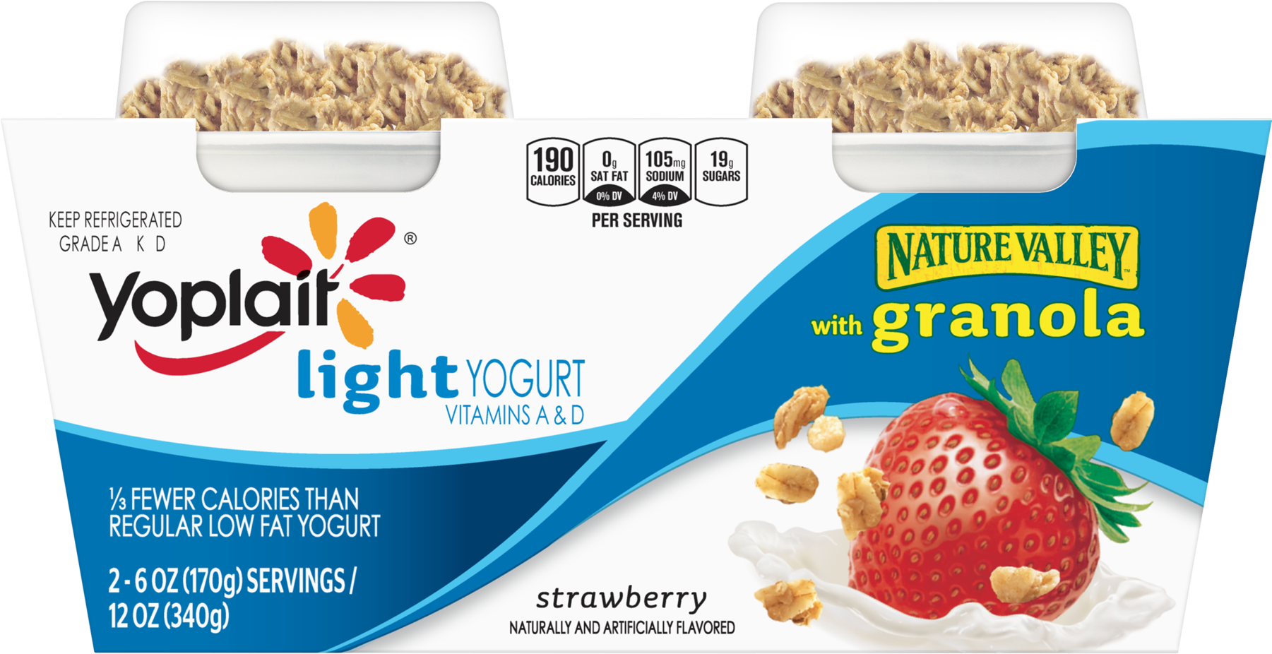 Yoplait Light Yogurt With Granola Strawberry, 12 Oz, - Yoplait Yogurt And Granola (1800x1800), Png Download