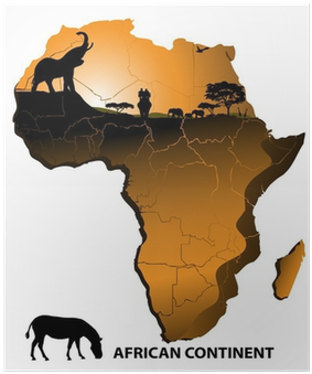 Black Silhouette Of Africa (400x400), Png Download