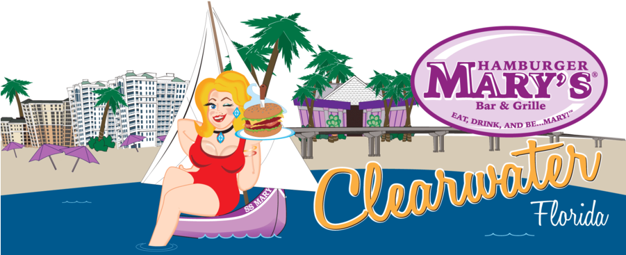 Hamburger Mary's Clearwater Clipart Clearwater Hamburger - Hamburger Mary's Clearwater (900x405), Png Download