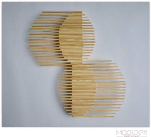 Diy Wooden Stick Wall Decoration - Stick Decoration (600x598), Png Download