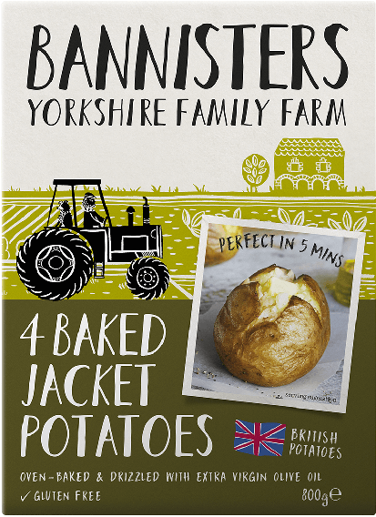 4 Ready Baked Jacket Potatoes - Bannisters Baked Potato (610x572), Png Download