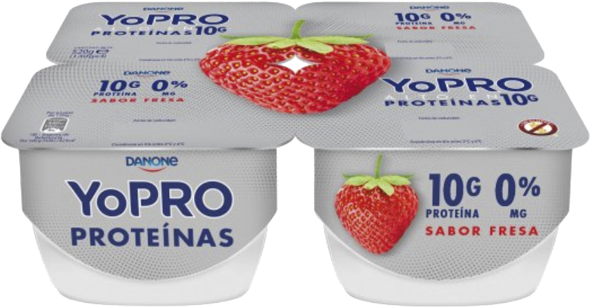 Dannon Yo Pro High Protein Strawberry Flavored Yogurt - Yogurt Altos En Proteina (1000x1000), Png Download