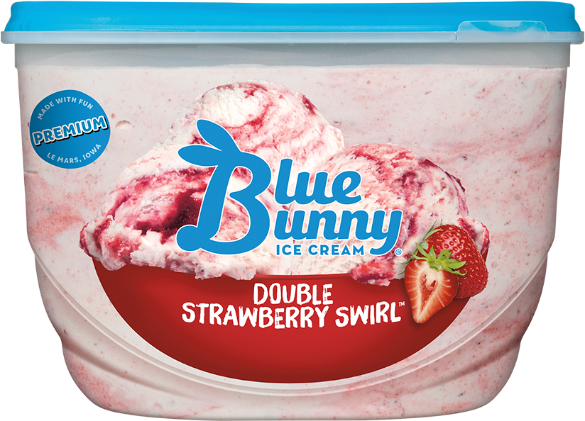 Double Strawberry Swirl™ - Blue Bunny Strawberry Swirl (832x600), Png Download