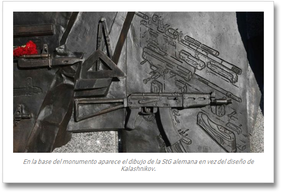 Kalashnikov Statue Wrong Gun (580x401), Png Download