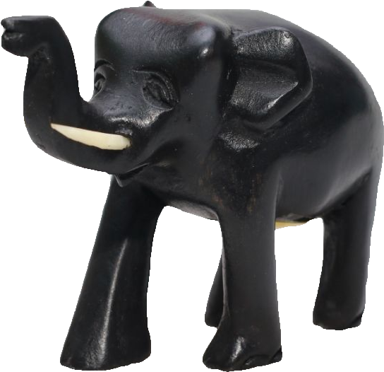 Trunk Up Elephant Black Color 07 Inch Height Tue-b7 - Indian Elephant (1080x720), Png Download