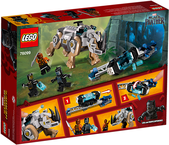 Lego Marvel Super Heroes Rhino Face-off By The Mine - Black Panther Lego 76099 (800x600), Png Download