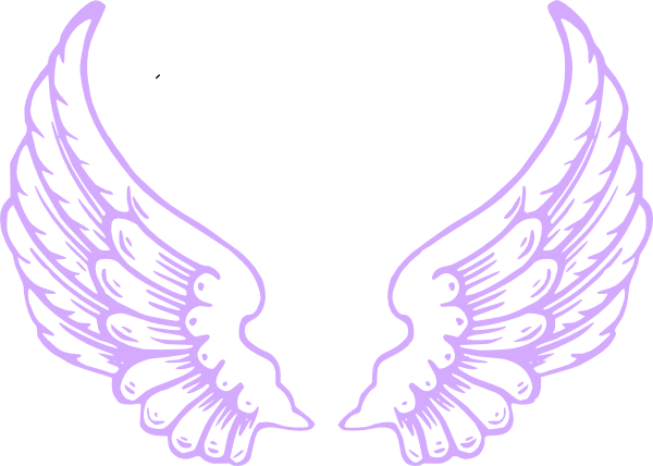 Purple Angel Wings Clip Art - Angel Wings Outline Png (600x428), Png Download