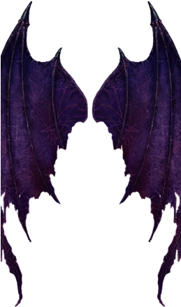 Purple Devil Wings - Black And Purple Demon Wings (258x535), Png Download