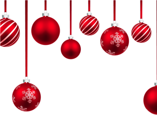 Christmas Ball Clipart Christmas Menu - Hanging Christmas Balls Background (640x480), Png Download