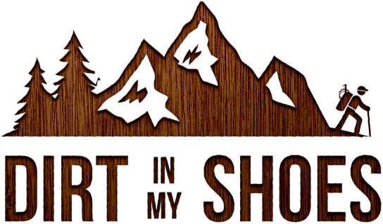 Dirt In My Shoes - Mountain And Tree Logos (557x327), Png Download