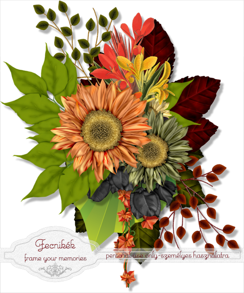 Autumn Flower Cluster - Design (487x584), Png Download