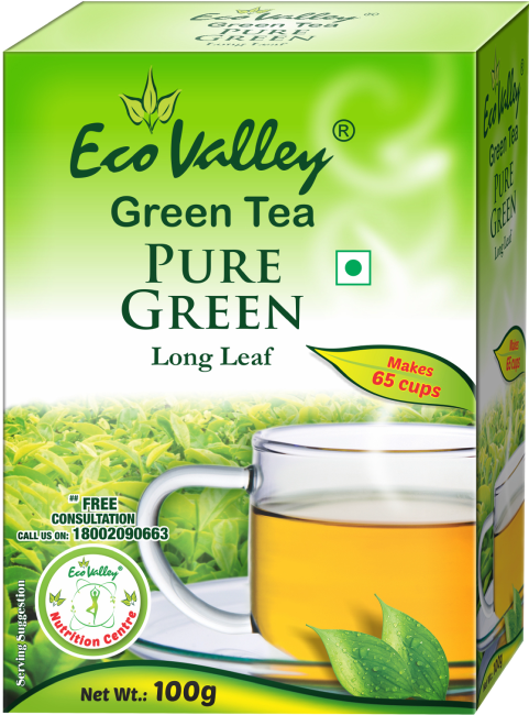 Eco Valley Organic Green Tea Golden Mango 17gms (980x1110), Png Download