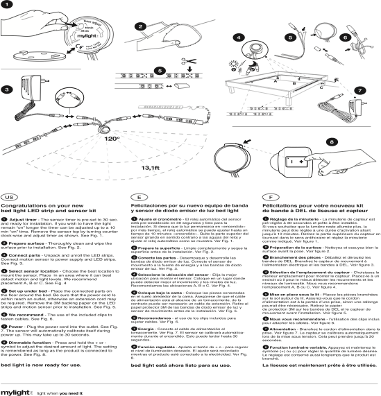 Mylight Bedlight Motion Activated Led Strip Kit Image - Led Strip Light (549x571), Png Download