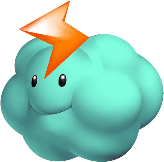 Off Color Lightning Cloud - Lakitu Cloud Png (571x518), Png Download