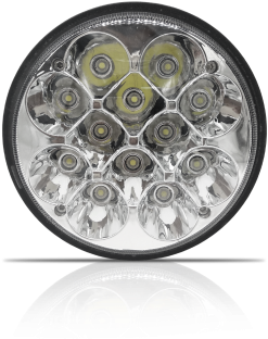Farol De Milha Lente Curva Redondo 12 Led's 36w - Light-emitting Diode (352x352), Png Download