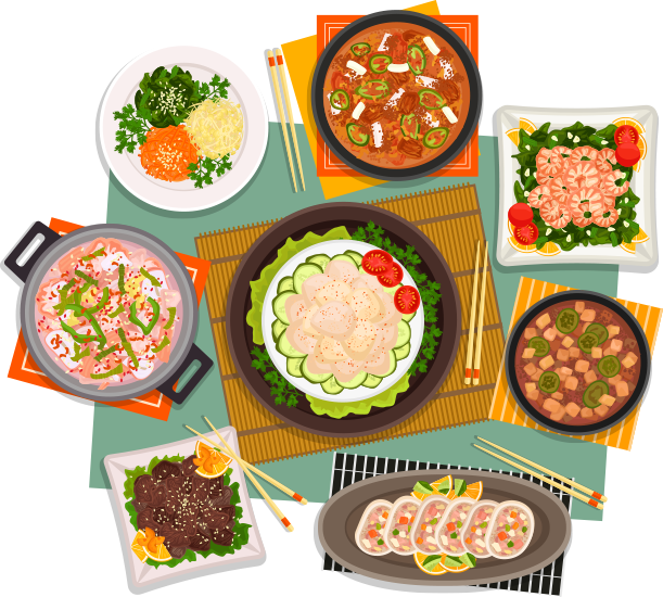 Korea-food - Side Dish (611x550), Png Download
