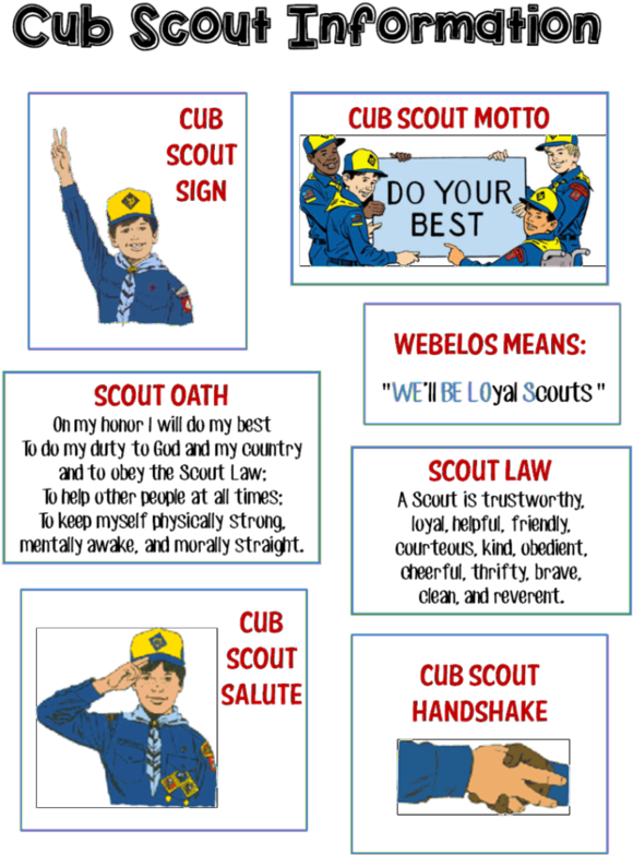 Banner Freeuse Stock Bobcat Clipart Cub Scout - Cub Scout Motto Oath And Law (610x799), Png Download