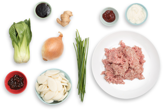 Korean Tteok & Spicy Pork "ragù" With - Korean Ingredient Png (700x477), Png Download