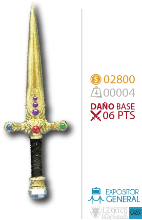 Daga Dorada Con Joyas 01 01 - Sword (305x439), Png Download