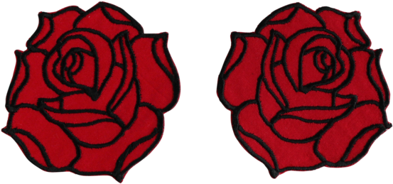 Double Rose Shoulder Patch Set - Garden Roses (600x590), Png Download