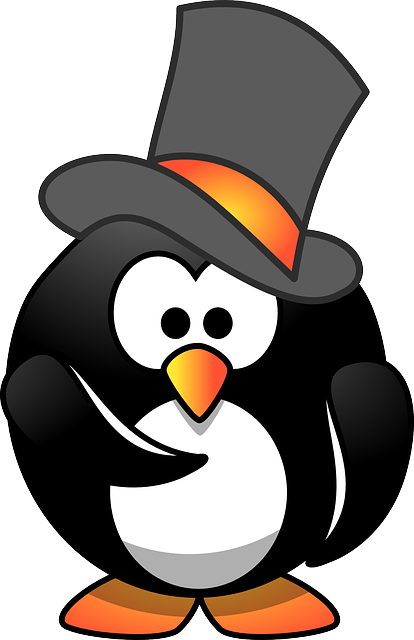 Penguin, Hirer, Hiring, Top Hat, Face, Person, Hat - Cartoon Penguin With Hat (414x640), Png Download