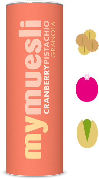 Cranberry And Pistachio Granola - Mymuesli Beere (470x627), Png Download