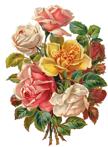 Tips For Reviving Wilted Cut Roses - Bouquet Of Flowers Art (389x500), Png Download
