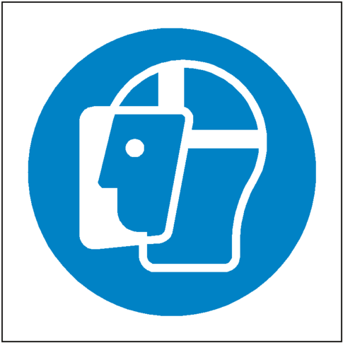 Wear Face Shield Symbol Label - Face Shield Must Be Worn Sign (600x600), Png Download