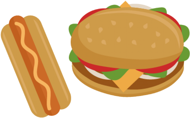 Hot Dog And Hamburger Clip Art (640x480), Png Download