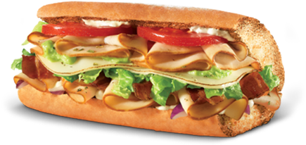 Turkey Bacon Guacamole - Sub Sandwich Transparent Background (491x392), Png Download