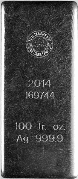Picture Of 100 Oz Rcm Silver Bar - Silver (600x600), Png Download
