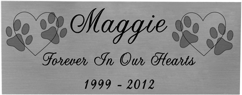 Engraved Pet Memorial Plaque- Small Silver Finish Black - Engraved Name Plates For Dogs Memorial (500x500), Png Download